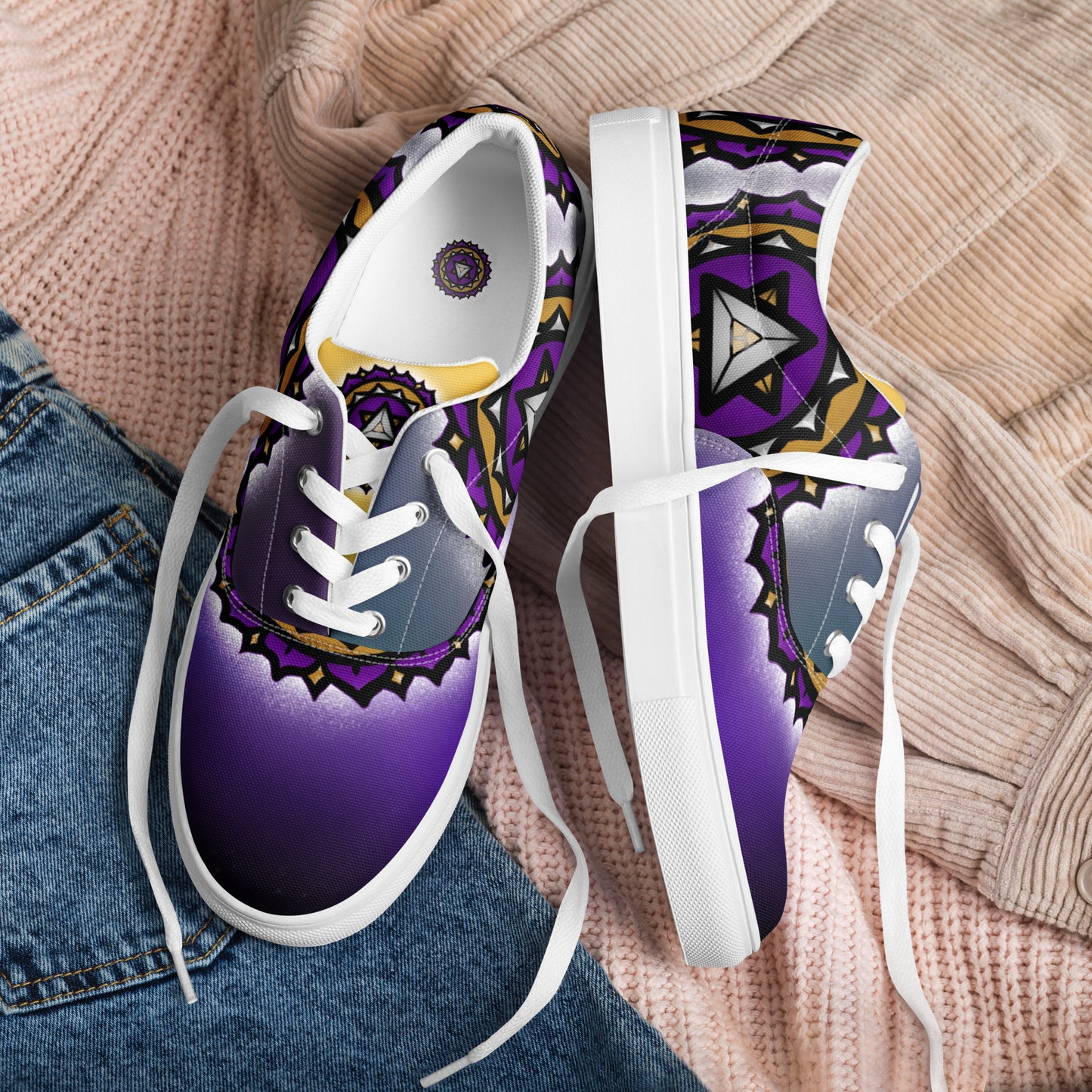 9th Chakra - Men’s lace-up canvas shoes