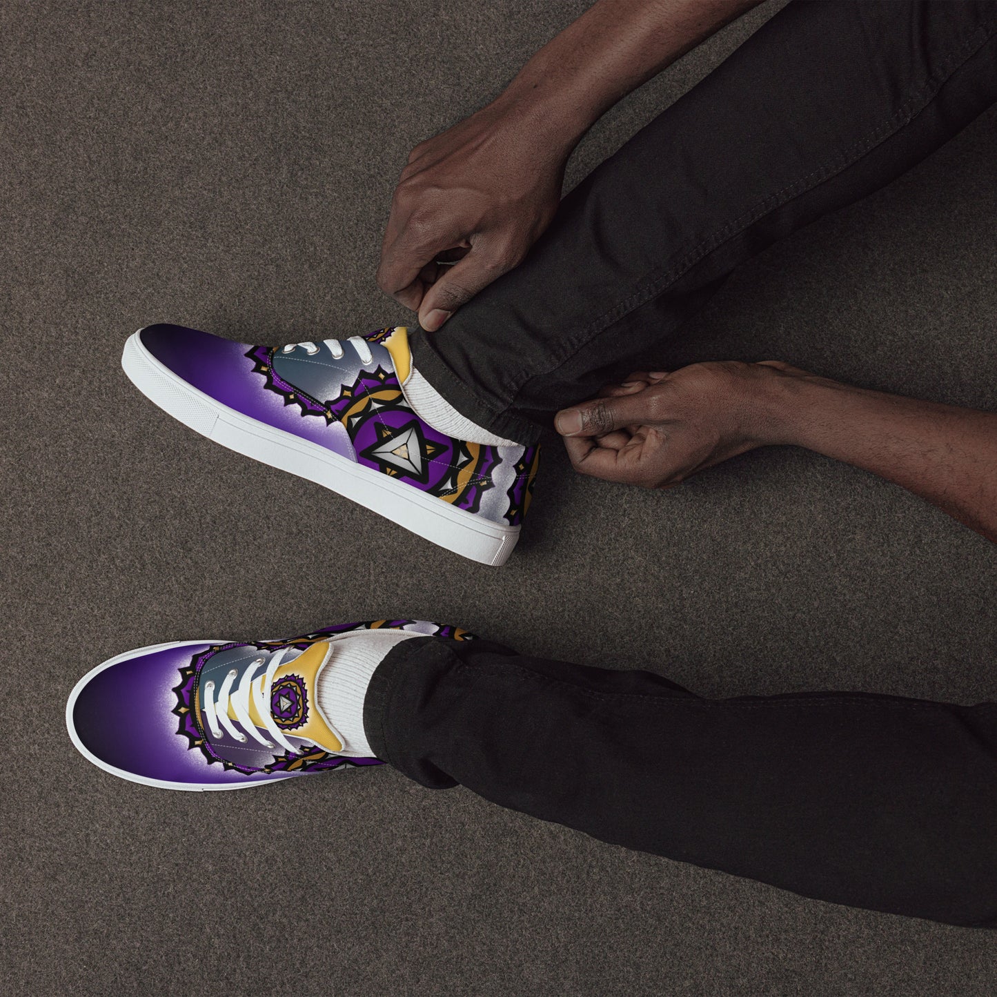 9th Chakra - Men’s lace-up canvas shoes